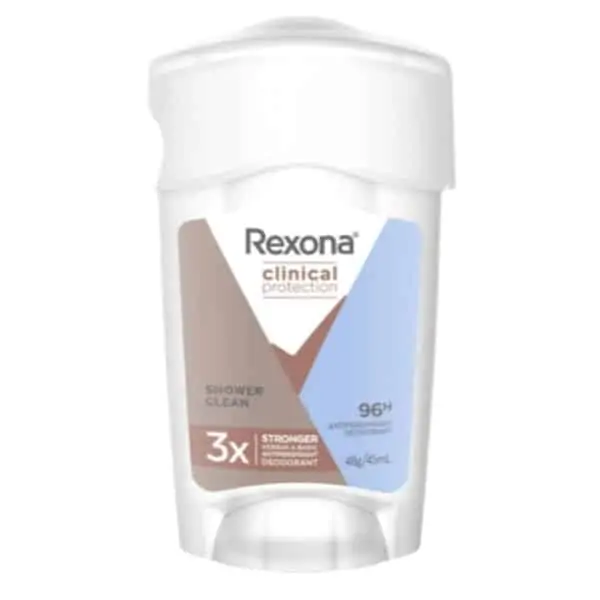 rexona women antiperspirant deodorant clinical shower clean 45ml