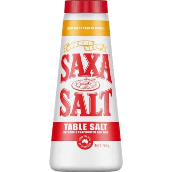 saxa table salt plain 750g