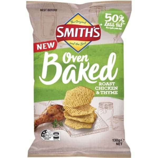 smiths oven baked chips roast chicken thyme 130g