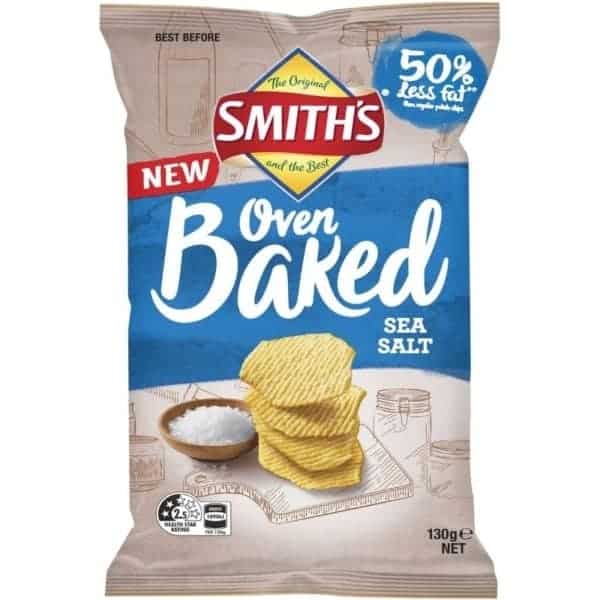 smiths oven baked chips sea salt 130g