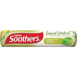 soothers throat lozenges liquid centre lemon lime 10 pack