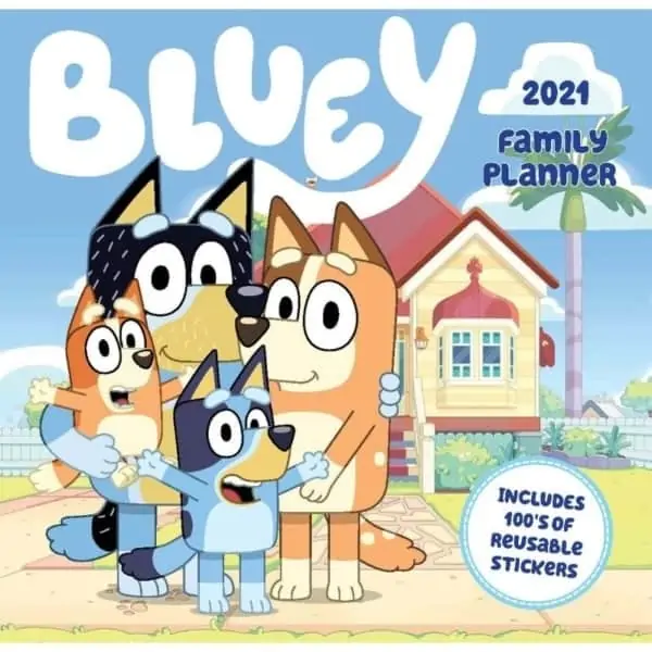 bluey family planner 2021 square wall calendar
