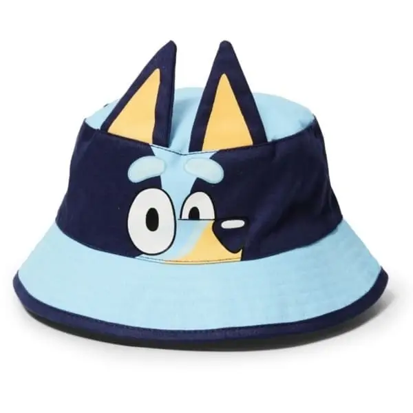 bluey kids ears bucket hat blue