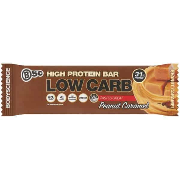 body science high protein bar peanut caramel 60g