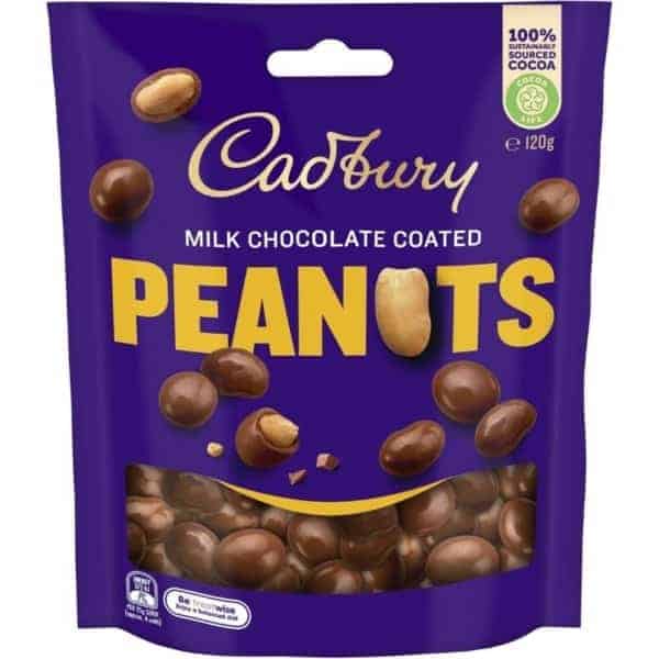 cadbury milk chocolate coated peanuts 120g