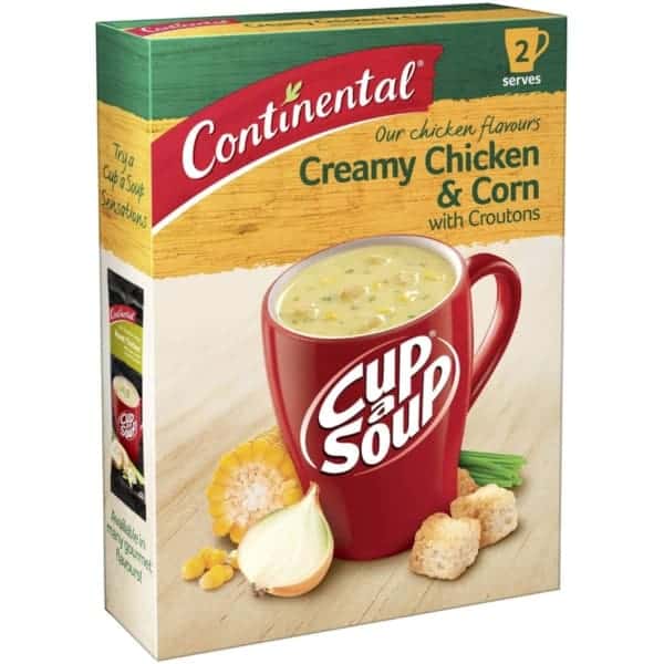 continental cup a soup creamy chicken corn with croutons 2 pack
