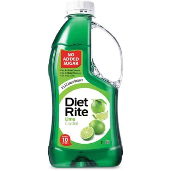diet rite cordial lime 1l
