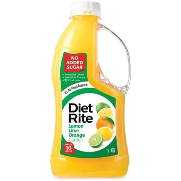 diet rite lemon lime orange 1l
