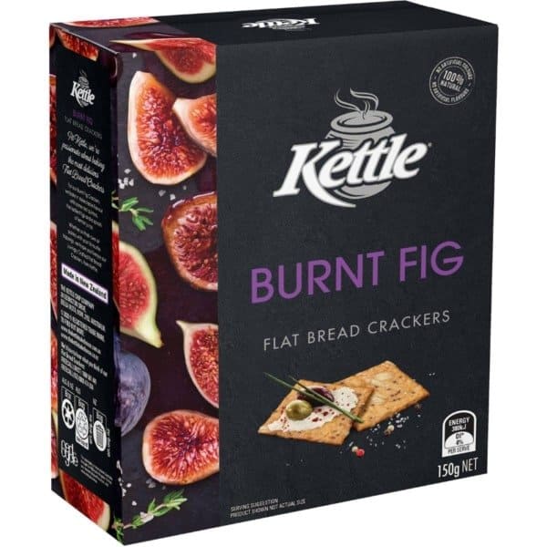 kettle flat bread crackers burnt fig 150g