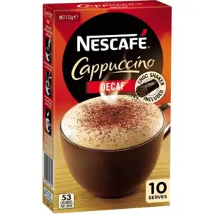nescafe decaf cappuccino coffee sachets 10 pack
