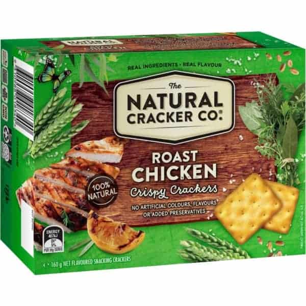 the natural cracker co roast chicken crispy crackers 160g