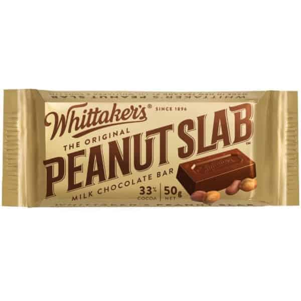 whittakers peanut slab milk chocolate 50g bar
