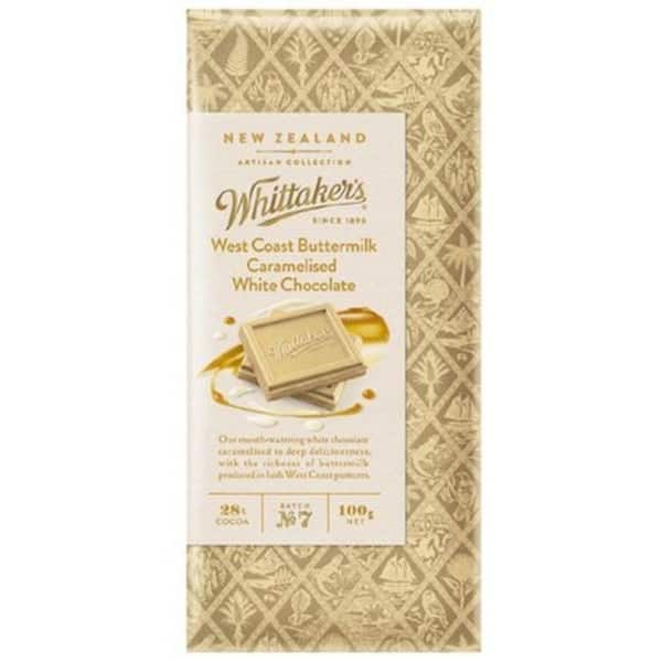 whittakers west coast buttermilk caramelised white chocolate block 100g