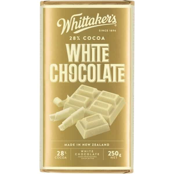 whittakers white chocolate block 250g