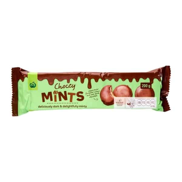 woolworths choccy mints biscuit 200g