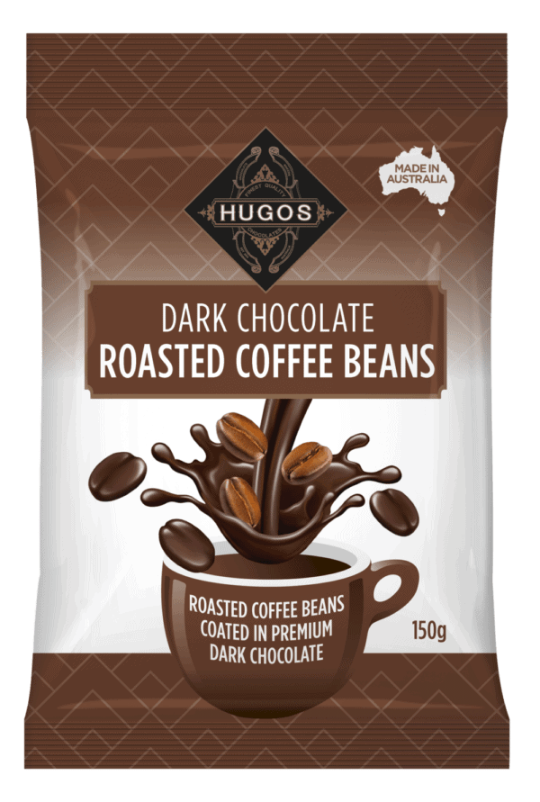 hugos confectionery dark chocolate coffee beans 150g