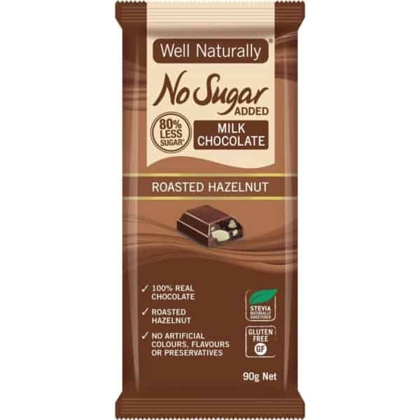 well naturally no sugar added chocolate hazelnut 90g