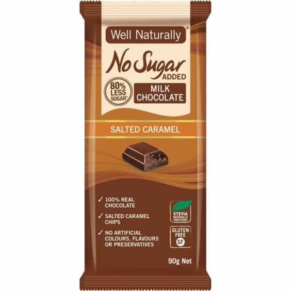 well naturally no sugar added chocolate salted caramel 90g