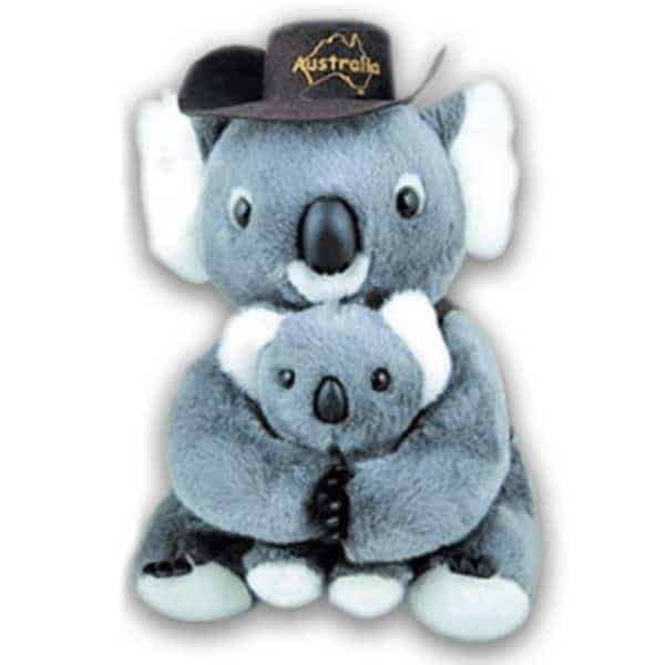 large koala with baby