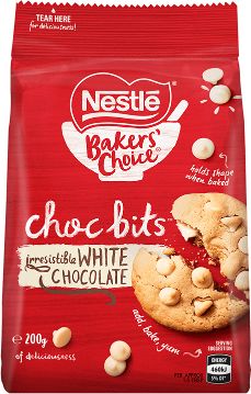 nestle bakers choice white chocolate bits 200g