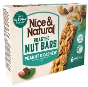 nice natural roasted peanut cashew bar with milk chocolate drizzle 6 pack 1