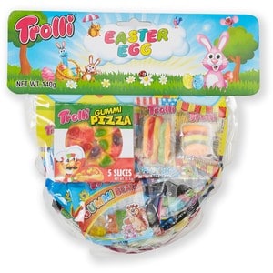 trolli easter egg shape stocking with assorted lollies 140g