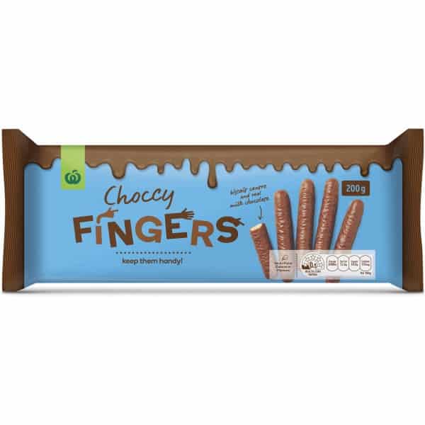 woolworths chocolate fingers biscuit 200g