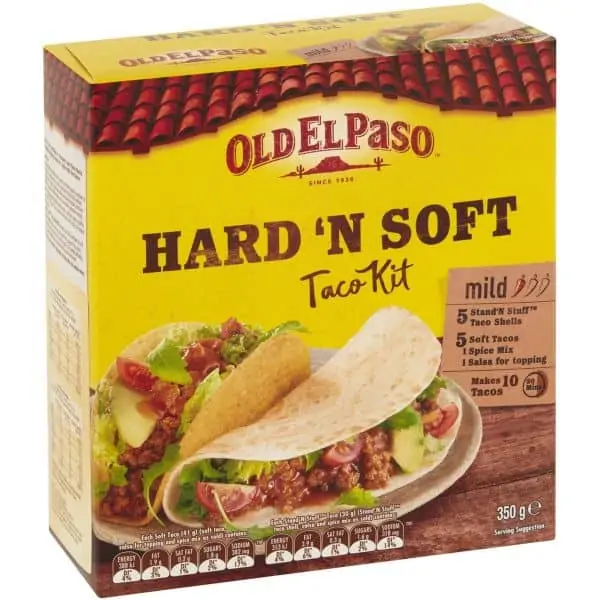 old el paso hard n soft taco kit 350g