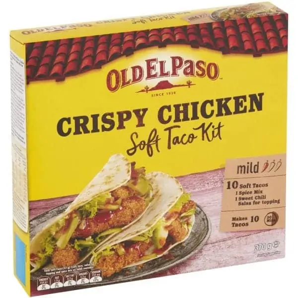 old el paso taco soft crispy chicken dinner kit 370g