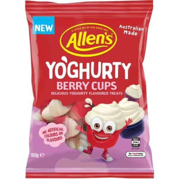 allens yoghurty berry cups 160g