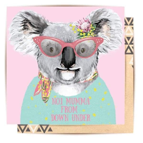 mumma from down under greeting card