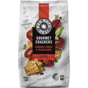 red rock deli gourmet crackers sundried tomato italian herbs 130g