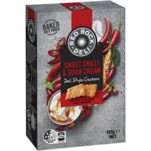 red rock deli sweet chilli sour cream deli style crackers 135g