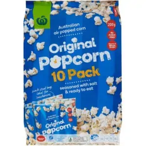 woolworths original gluten free popcorn 10 pack