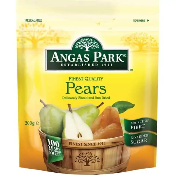angas park dried pears 200g