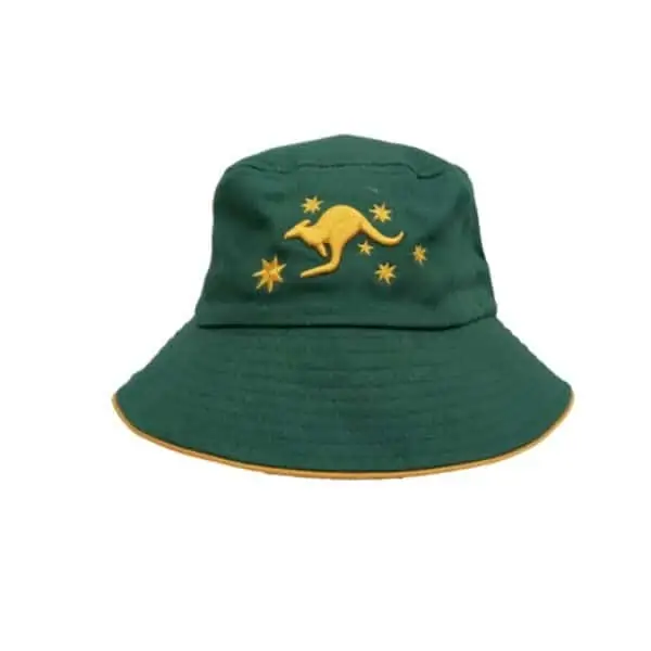 aussie green and gold bucket hat