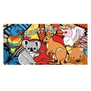 beach towel exotic cartoon animal art