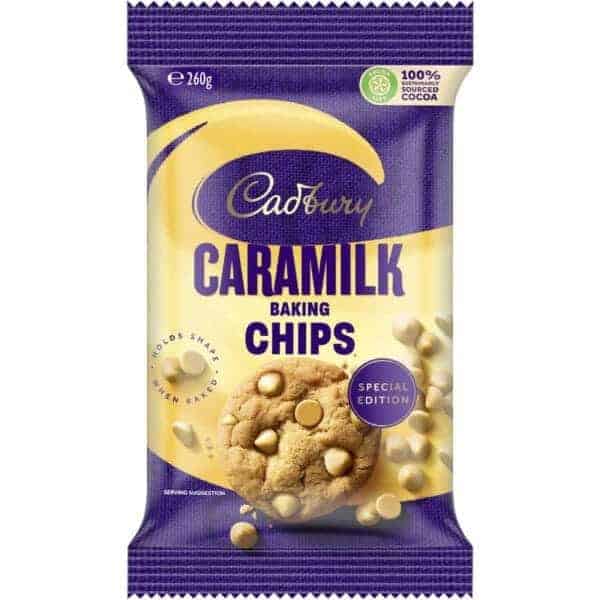 cadbury caramilk baking chips 260g
