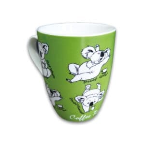 coffee mug caffeinated koala green