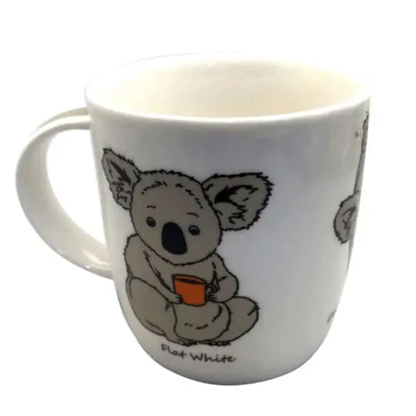 coffee mug caffeinated koala white