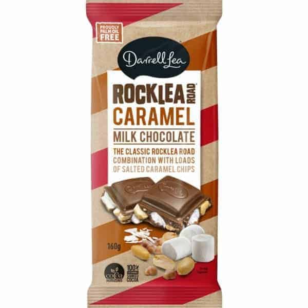 darrell lea rocklea road caramel milk chocolate block 160g