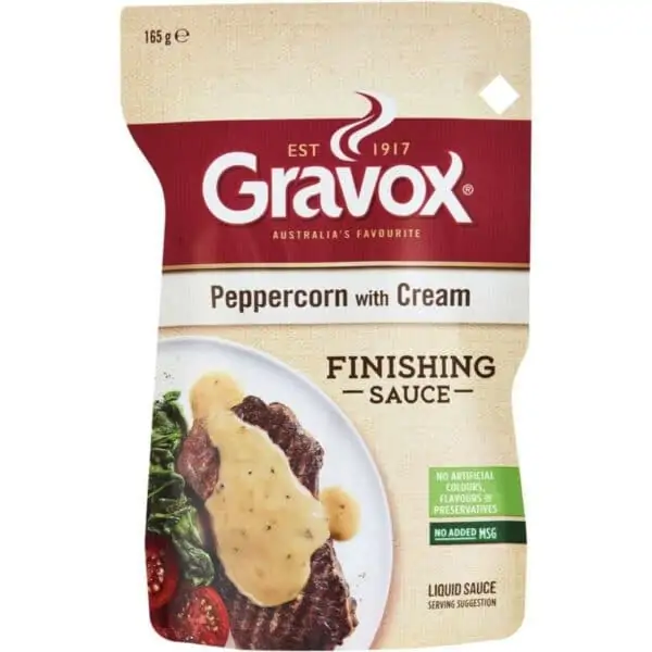 gravox gourmet gravy peppercorn with cream 165g