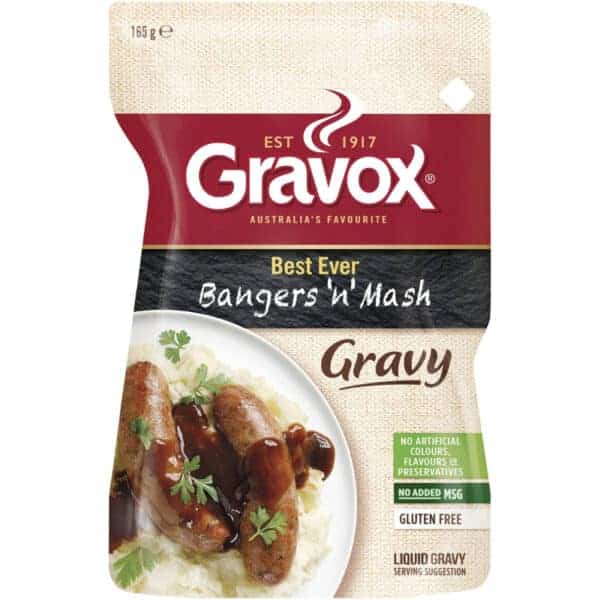 gravox gravy liquid best ever bangers mash 165g