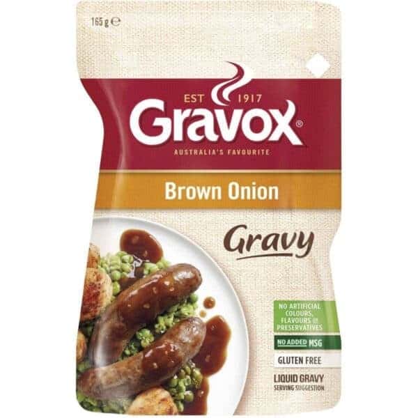 gravox gravy liquid brown onion 165g