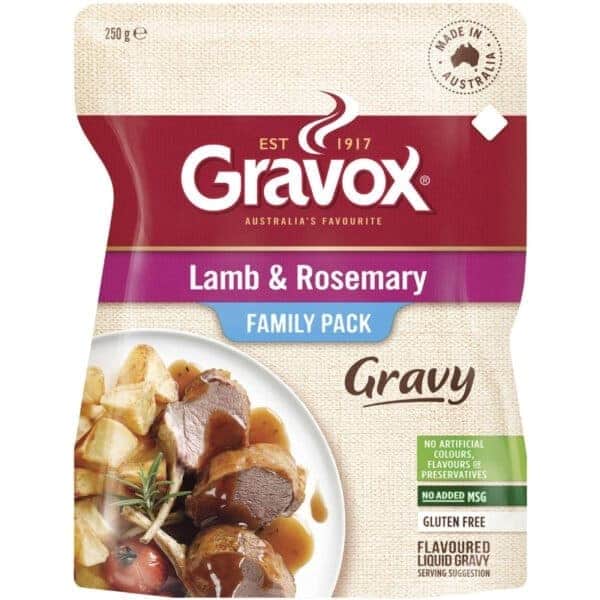 gravox gravy liquid lamb rosemary 250g