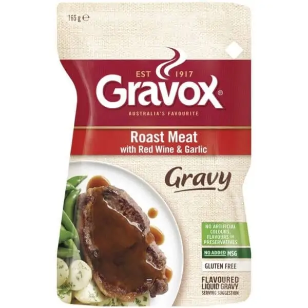 gravox gravy mix roast meat red wine garlic 165g