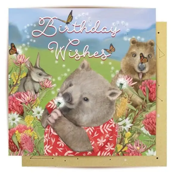 greeting card dandelion birthday wishes1