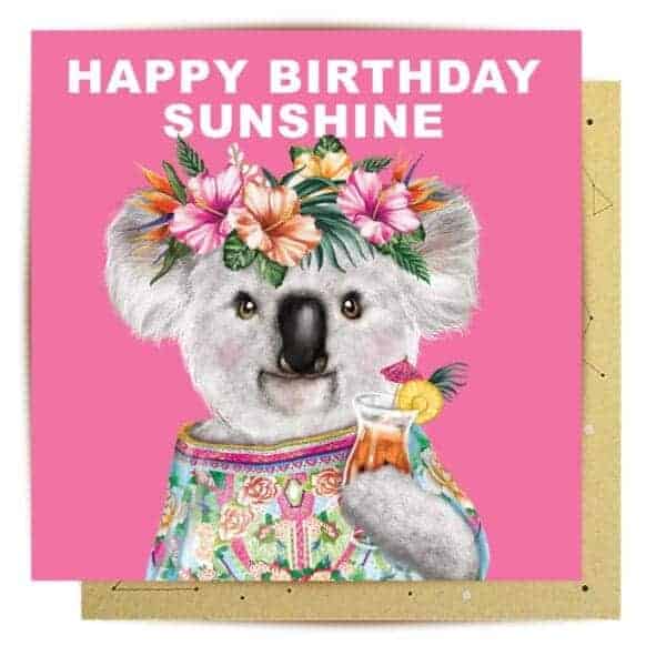 greeting card happy birthday sunshine koala1