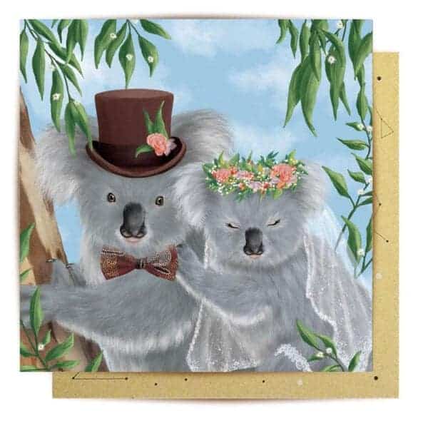 greeting card koala wedding1