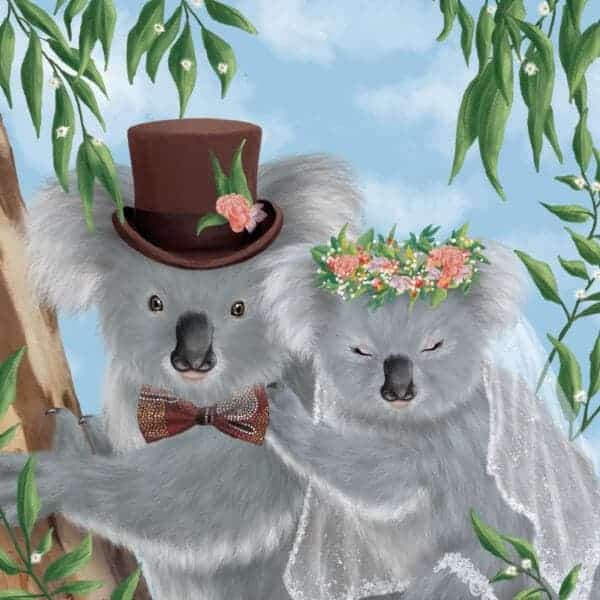 greeting card koala wedding2